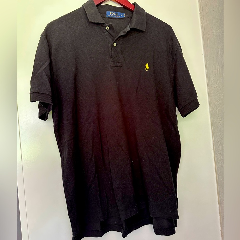 Ralph Lauren Men’s Black Polo with Yellow RL Logo